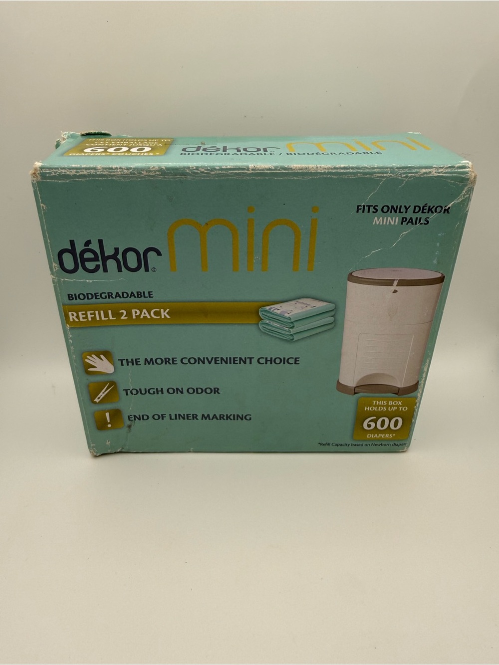 Mini Biodegradable Refill 2 Pack - Teal Holds Up To 600 diapers